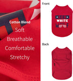 Side profile of Fitwarm patriotic dog shirt showing graphic