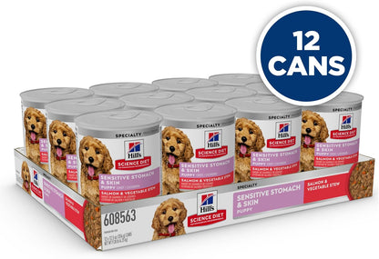 Nutritional benefits of Hill's Science Diet wet puppy food for sensitive skin