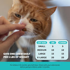 Pet Honesty cat calming treats packaging back side showing detailed usage instructions.