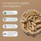 NaturaLife Labs Organic Ashwagandha 2100 mg per Serving - Full Spectrum Root Powder and Standardized Extract (Withanolides) - 100 Capsules - Vegan - Non-GMO, Gluten-Free - Image 4