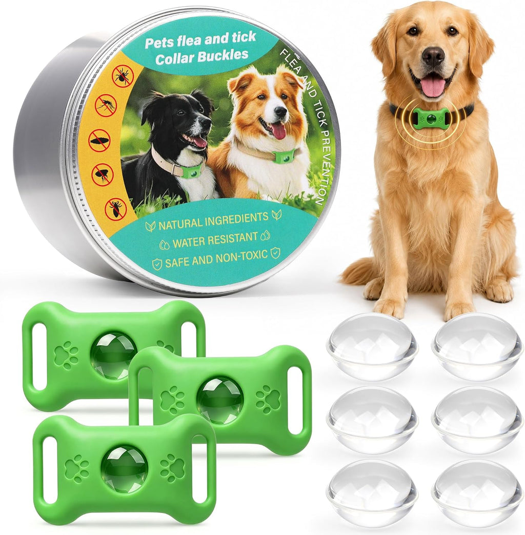 Cijoaui 3pack dog collar pendant front view featuring green silicone outdoor pet accessory