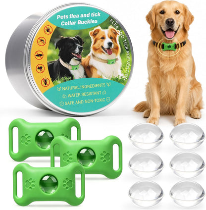 Cijoaui 3pack dog collar pendant front view featuring green silicone outdoor pet accessory