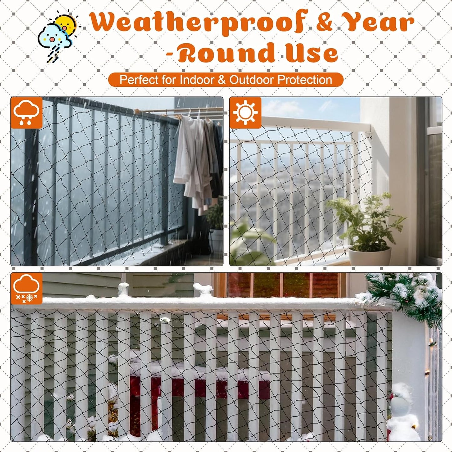 Sileasncei safety net used as an anti-fall barrier on indoor stairs
