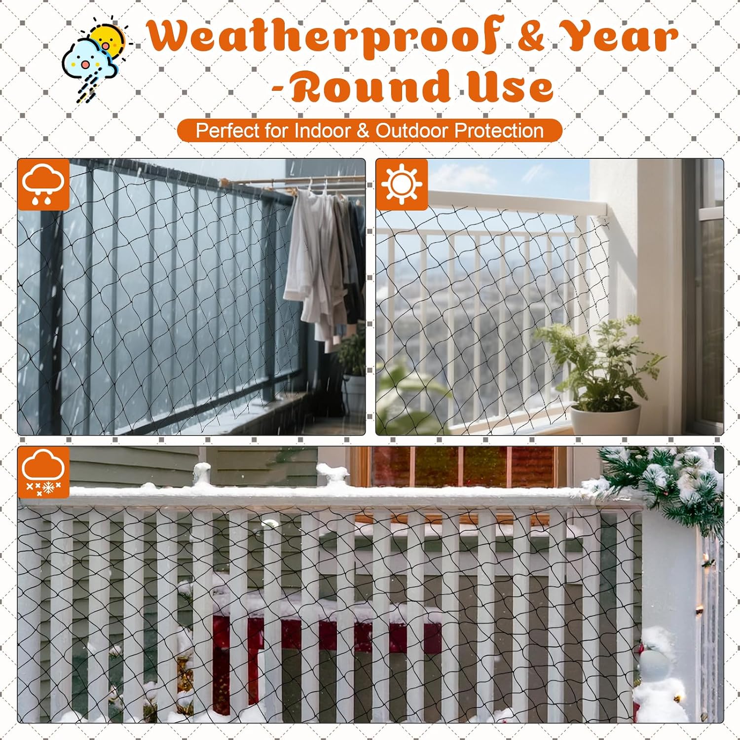 Sileasncei safety net used as an anti-fall barrier on indoor stairs