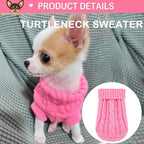 Close up view of the premium high density acrylic yarn texture on the dog sweater