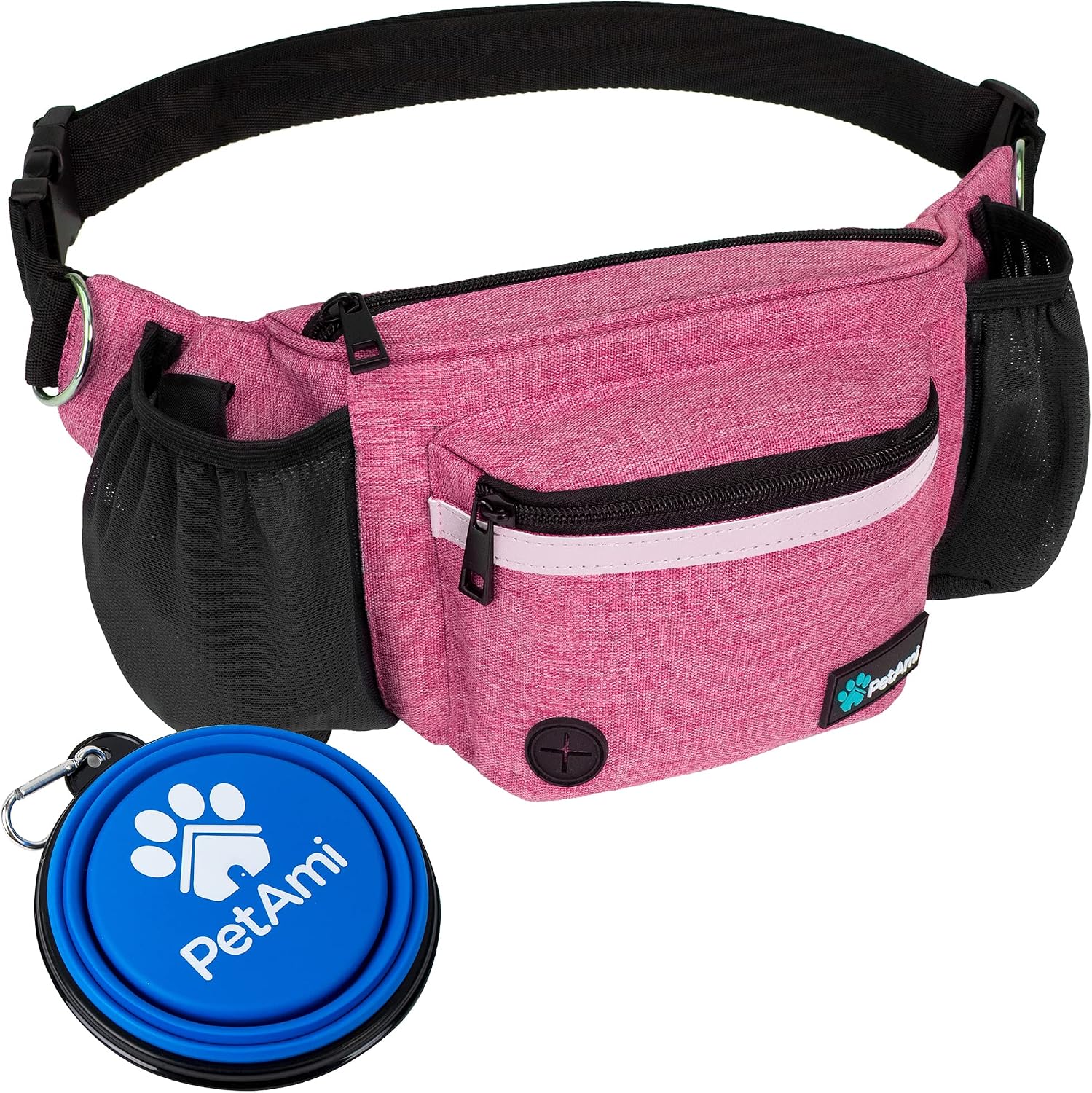 PetAmi dog training waist bag being worn as a crossbody pack