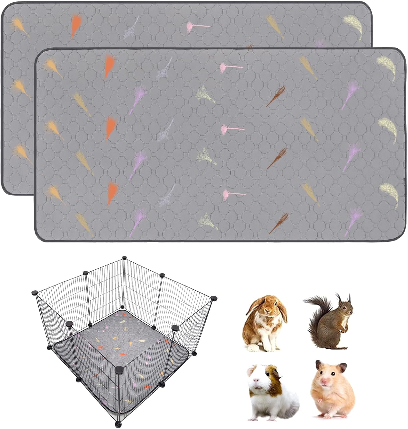 2Pcs Guinea Pig Cage Liners,Guinea Pig Fleece Cage Liners24''X48'' Super Absorbent Washable Pee Pads Reusable for Rabbit Hamster Chinchilla - Image 13