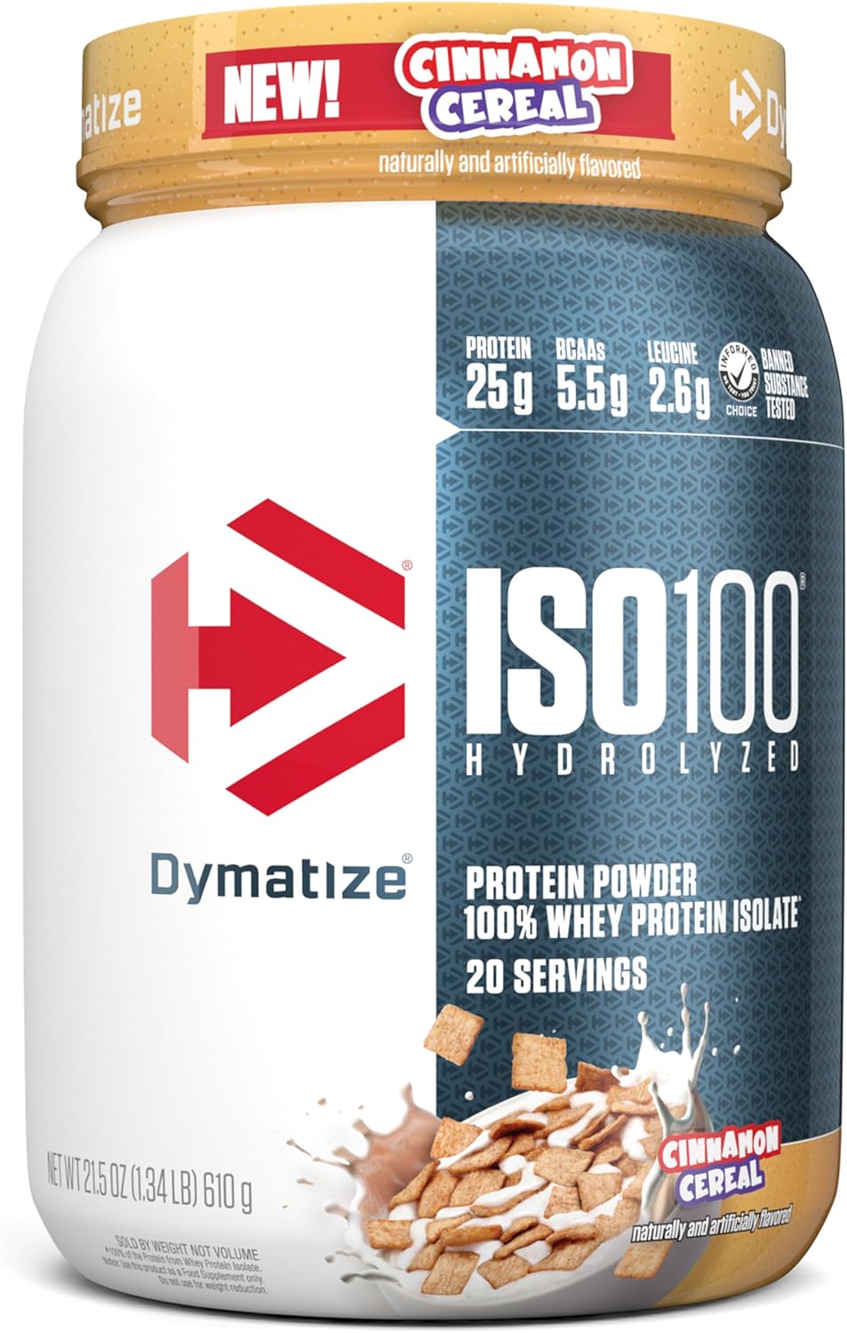 Dymatize ISO100 Whey Protein Powder Isolate, Strawberry, 25g of Protein, 5.5g BCAAs, Less Than 120 Cal., Gluten Free, 1g Fat, 1g Sugar, 2g Carb (20 Servings) - Image 13
