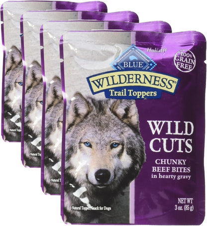 Blue Buffalo Wilderness Trail Toppers Wild Cuts Chicken & Beef Variety Pack, Natural Wet Dog Food Made with Natural Ingredients, Protein-Rich & Grain-Free Recipes, 3-oz. Each (12 Pouches) - Image 13