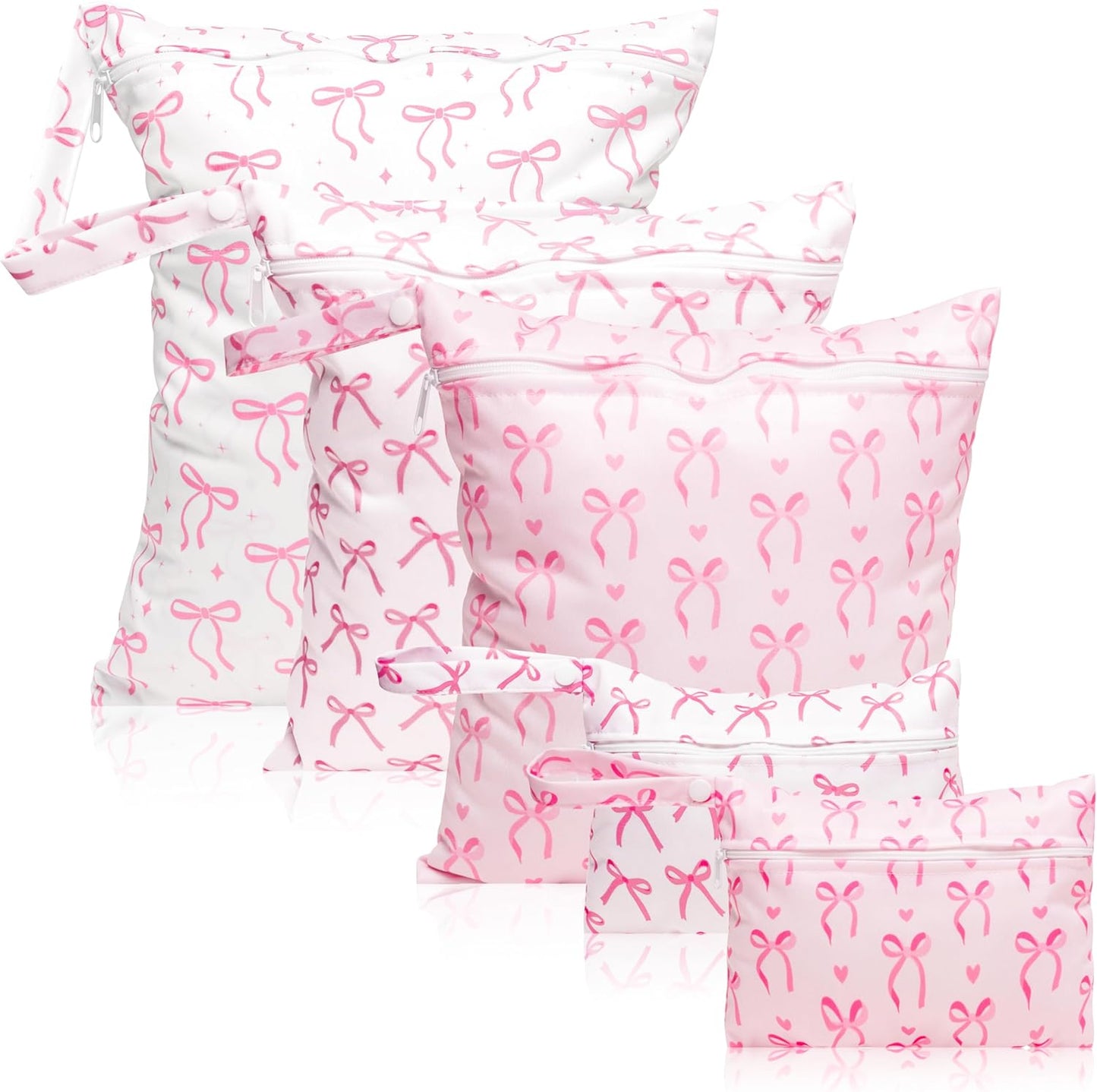 R Horse 5-piece waterproof baby diaper bag set with pink bow print