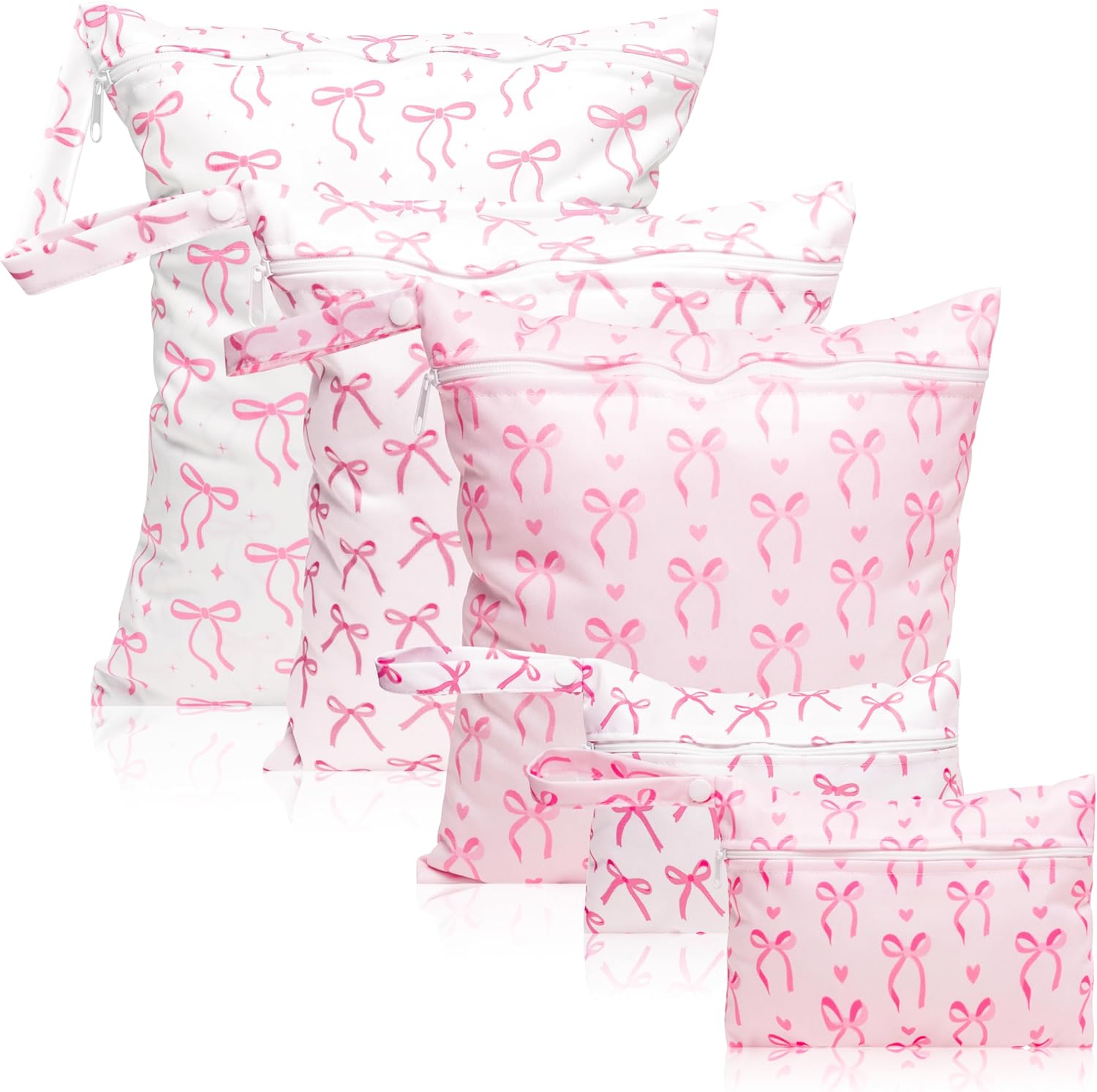 R Horse 5-piece waterproof baby diaper bag set with pink bow print