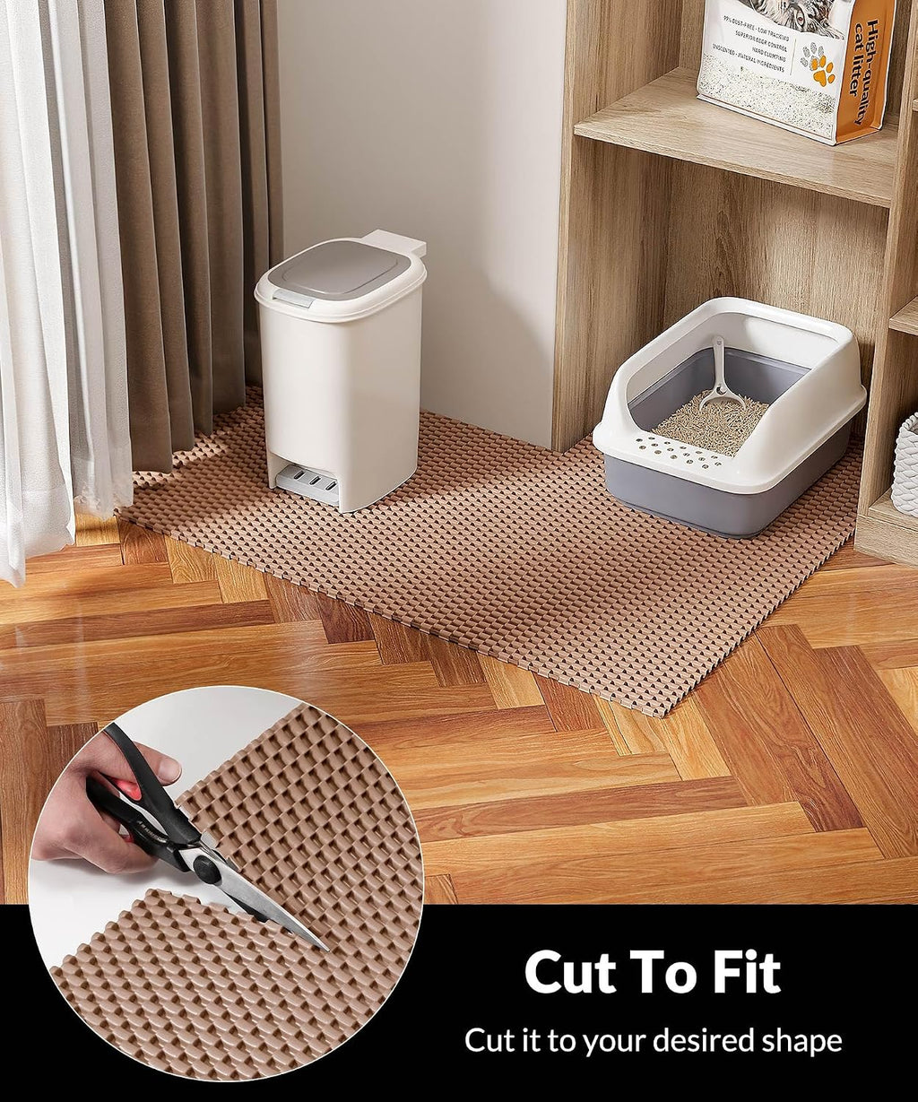 Cooyes waterproof kitty pad preventing cat urine leakage on hardwood floor.