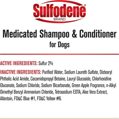 Professional grade grooming bottle of Sulfodene for itchy dog skin