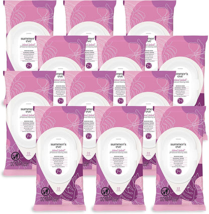 Summer's Eve Island Splash Feminine Wipes front view of pack of 12