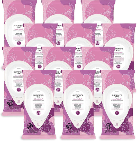 Summer's Eve Island Splash Feminine Wipes front view of pack of 12