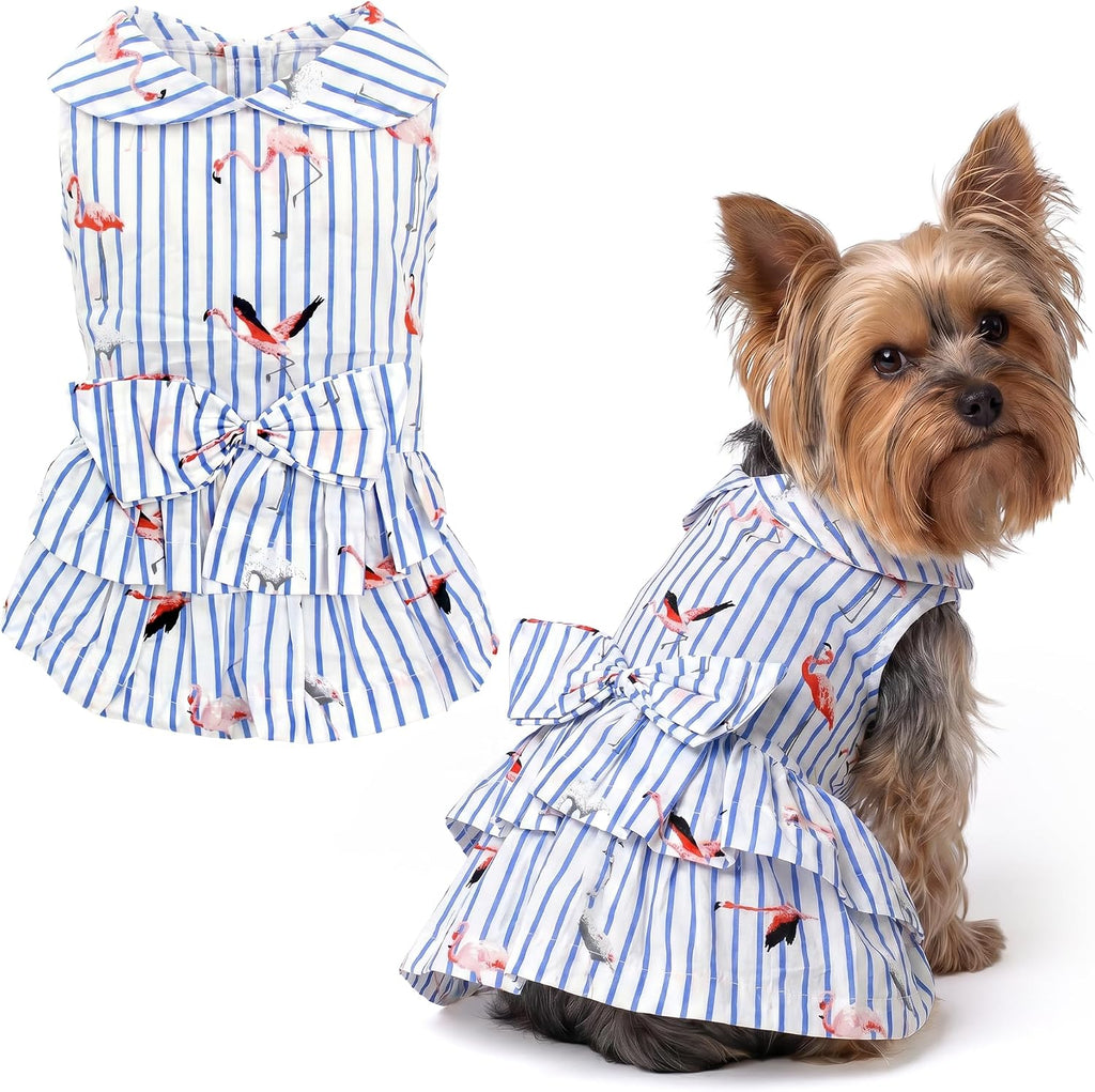 Parisian Pet Hawaiian Dog Dress side view showcasing the comfortable lightweight fit on a dog
