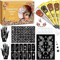 InkForge temporary stencil tattoo kit front view with 4 color cones