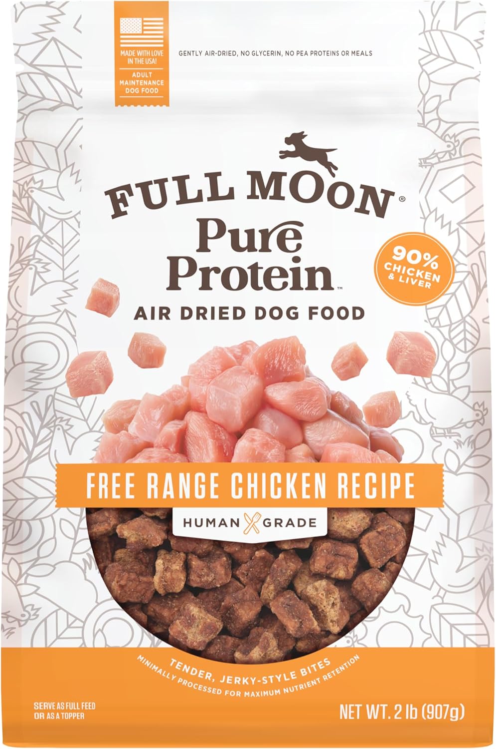 Full Moon Pure Protein Air Dried Dog Food Free Range Chicken Recipe 1lb - Image 10