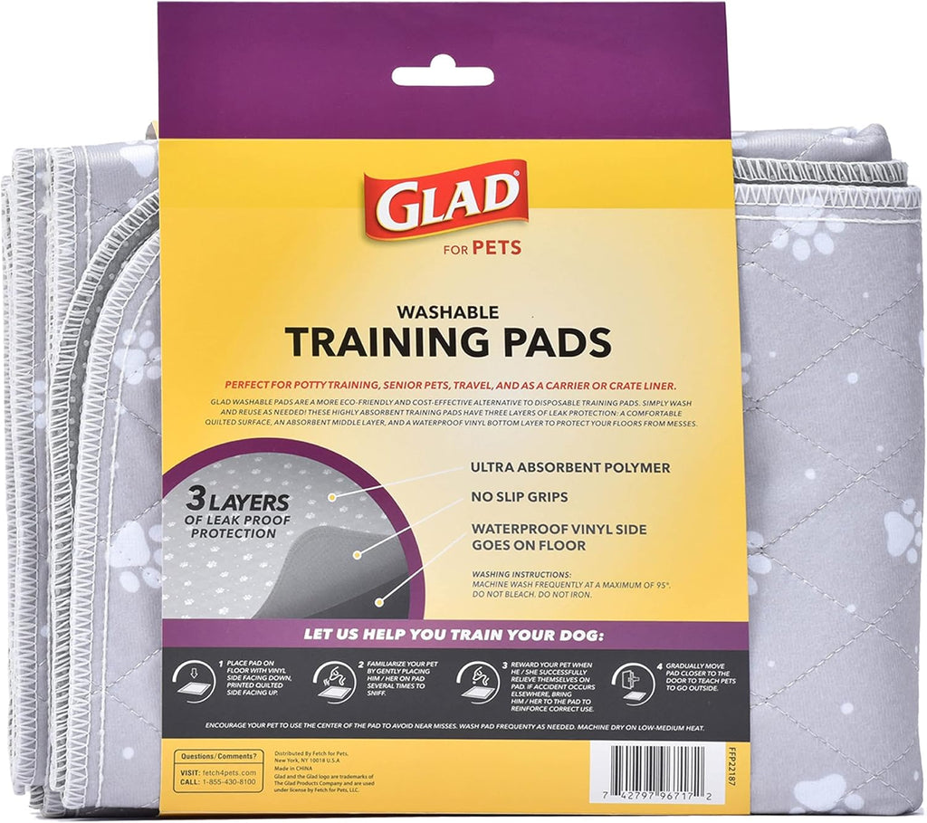Close up of paw print design on Glad dog pee pad