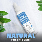 NatureStop natural flea repellent bottle showcasing essential oil ingredients