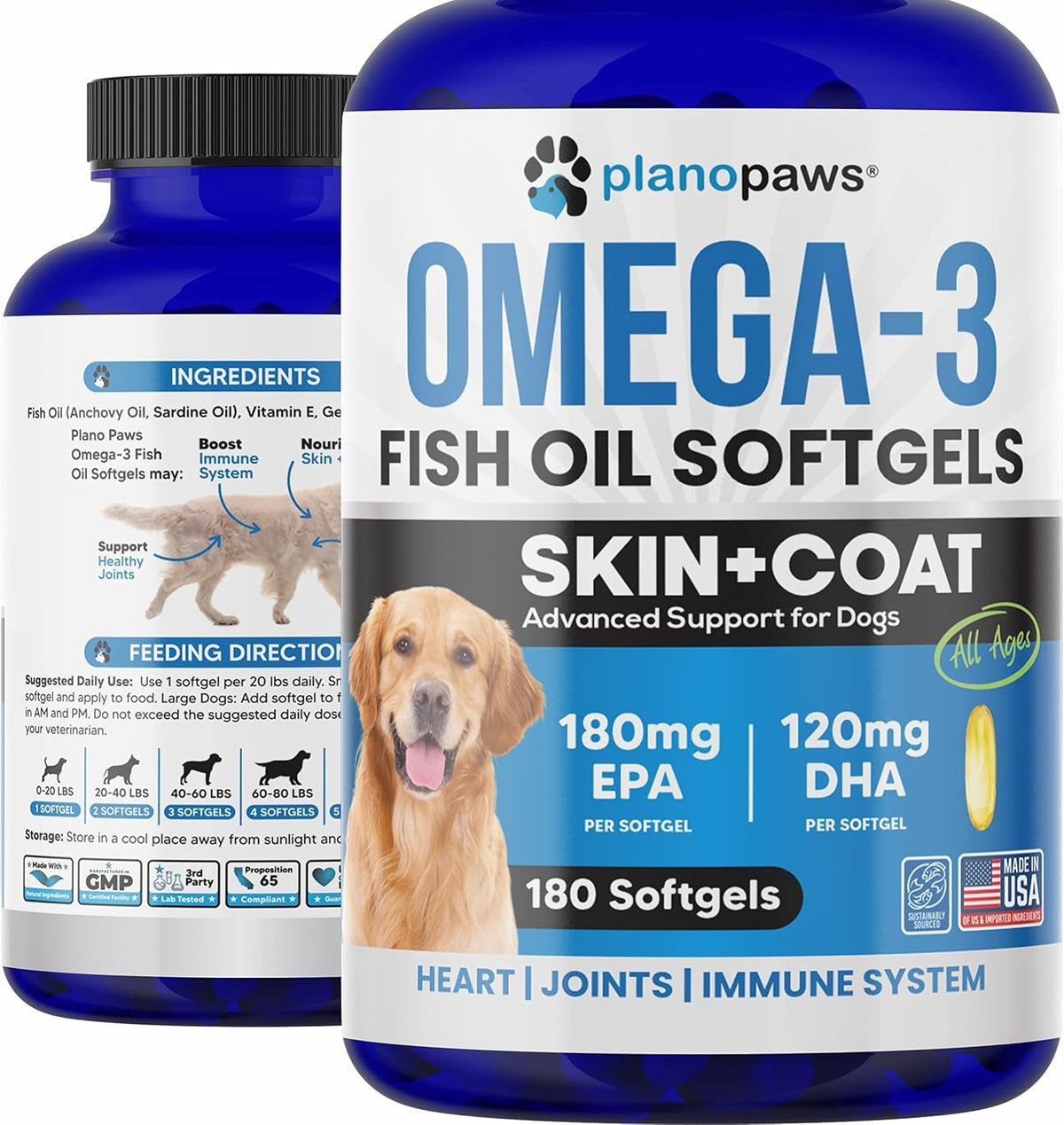 Omega 3 Fish Oil for Dogs - Salmon Oil for Dogs - Dog Fish Oil Supplement May Help Shedding, Allergy, Itch Relief - Supports Dry Skin, Joints - Dog Skin and Coat Supplement - 90 Fish Oil Pills EPA DHA - Image 9