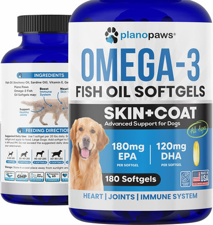 Omega 3 Fish Oil for Dogs - Salmon Oil for Dogs - Dog Fish Oil Supplement May Help Shedding, Allergy, Itch Relief - Supports Dry Skin, Joints - Dog Skin and Coat Supplement - 90 Fish Oil Pills EPA DHA - Image 9