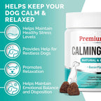 Premium Care hemp calming soft bites for pet stress relief