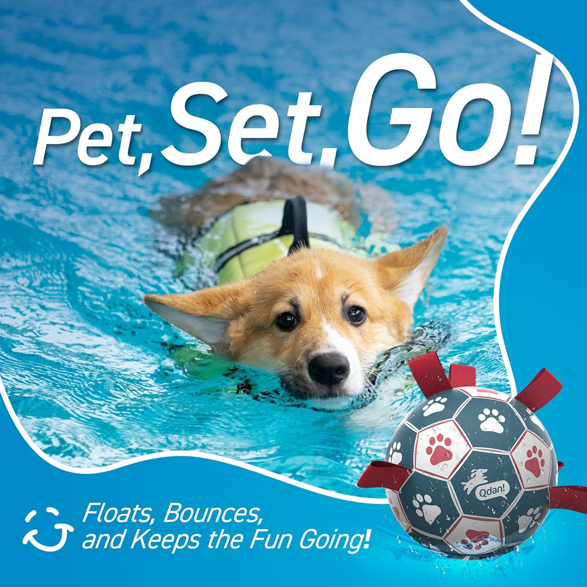 Pump and needle adapter included with QDAN dog toy