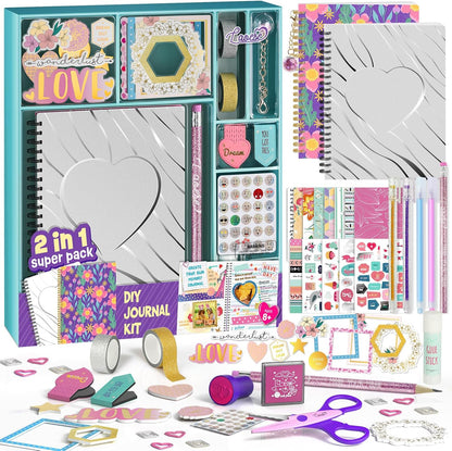 Laoese 2-pack DIY journal kit front view for girls arts and crafts