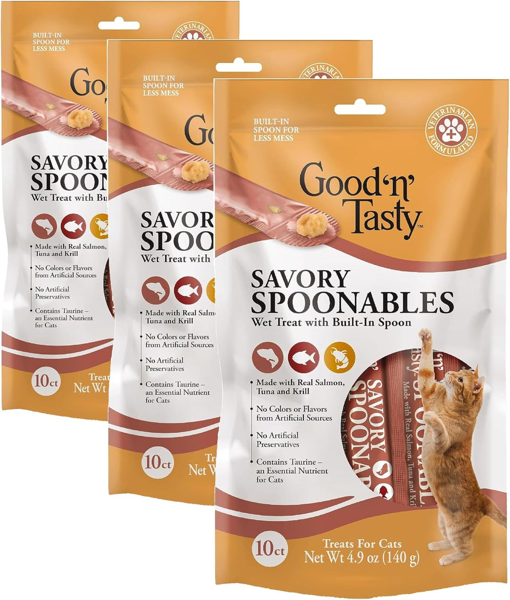 Good 'n' Tasty Savory Spoonables with Real Duck, Beef & Rabbit, 6 Count Tube, Triple Flavor Squeezable Lickable Wet Treats for Cats with Built-in Spoon for Less Mess - Image 11