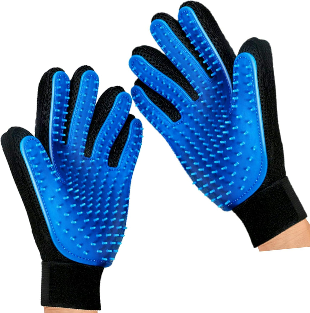 Mr. Peanut's Pet Grooming Glove front view showing 259 blue soft silicone pins.