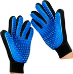 Mr. Peanut's Pet Grooming Glove front view showing 259 blue soft silicone pins.