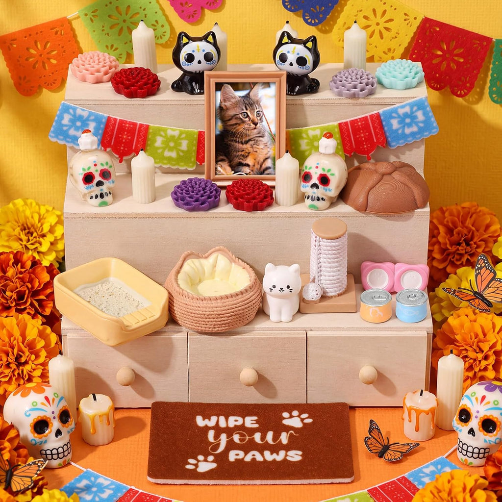 Dia De Los Muertos Mini Ofrenda Altar Day of The Dead Decor, Cat - Image 1