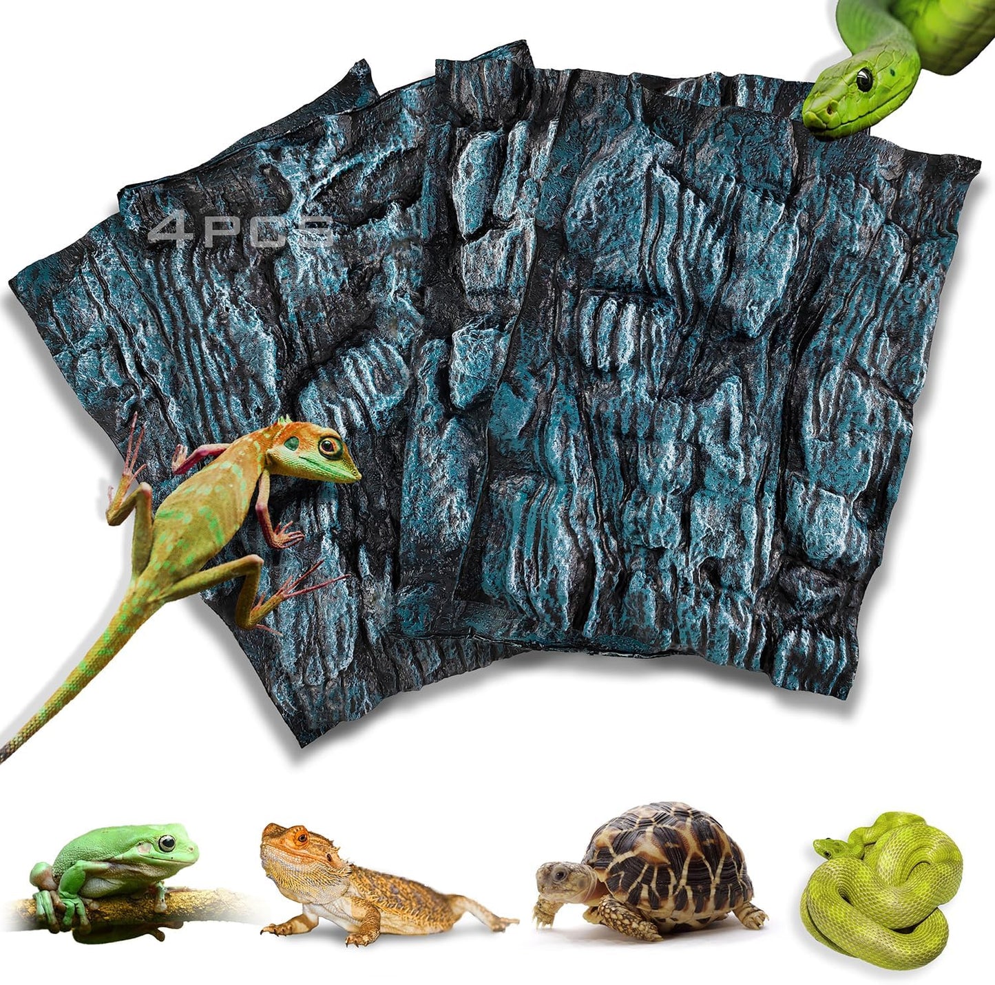 17.7x11.8in Rock Terrarium Background,3D Reptile Tank Background Board,Amphibian Stereo Backdrop Wall,Lizard Snake Gecko Spider Turtle Fish pet silo Background Decorative Panel(Grey) - Image 15
