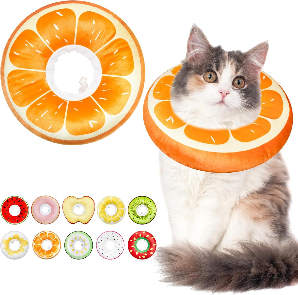 Cat Cone Collar Soft, Adjustable Cat Recovery Cone to Stop Licking, Cute Kitten Donut Collar After Surgery, Elizabethan Collars for Kittens, Lightweight Cats Neck Cones (Orange, Small) - Image 9