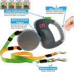 Wigzi dual retractable leash color-coded brake buttons