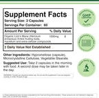 Organic Lion's Mane Mushroom,1,000mg, Grown in USA, 120 Capsules - Image 2
