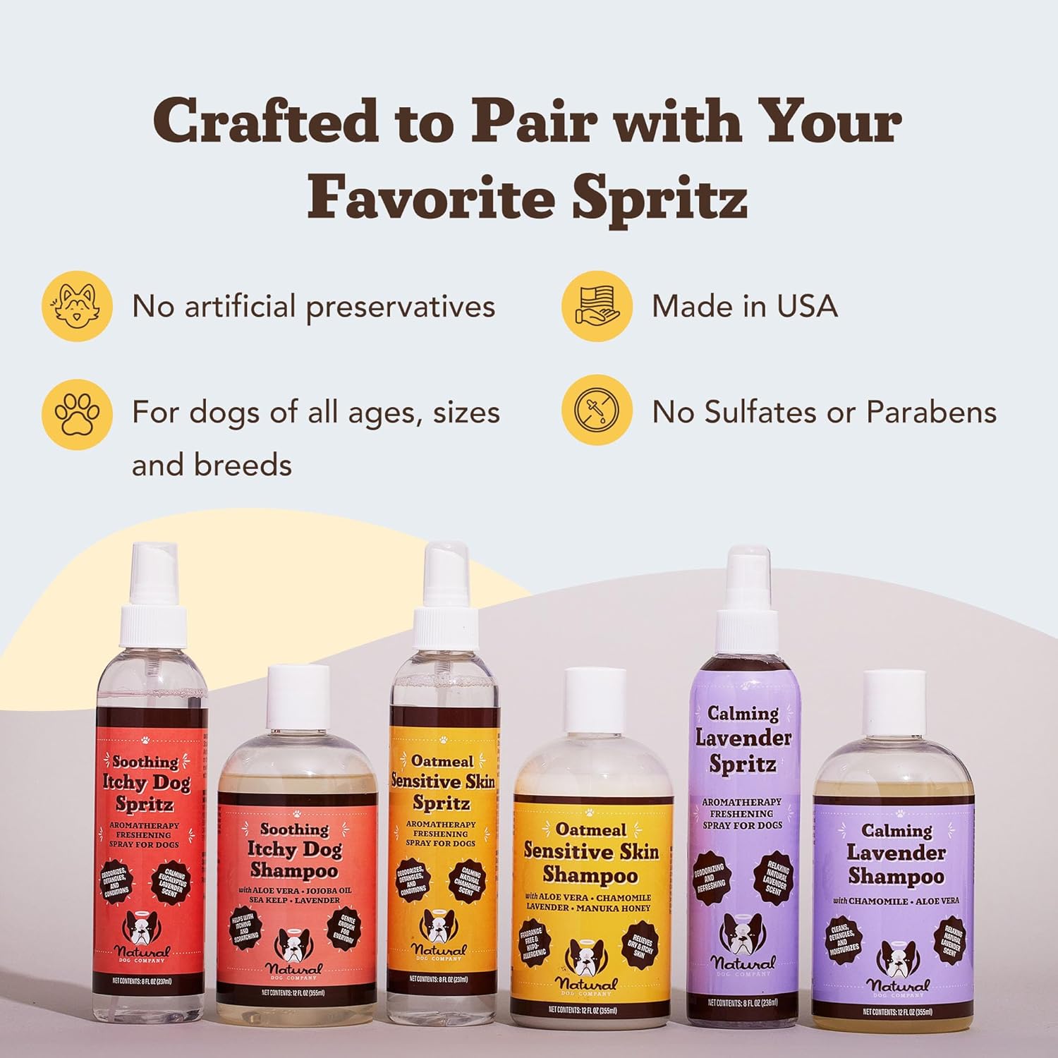 Natural Dog Company lavender spritz application on dog coat