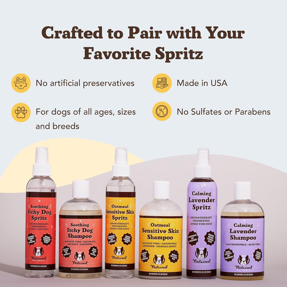 Natural Dog Company lavender spritz application on dog coat