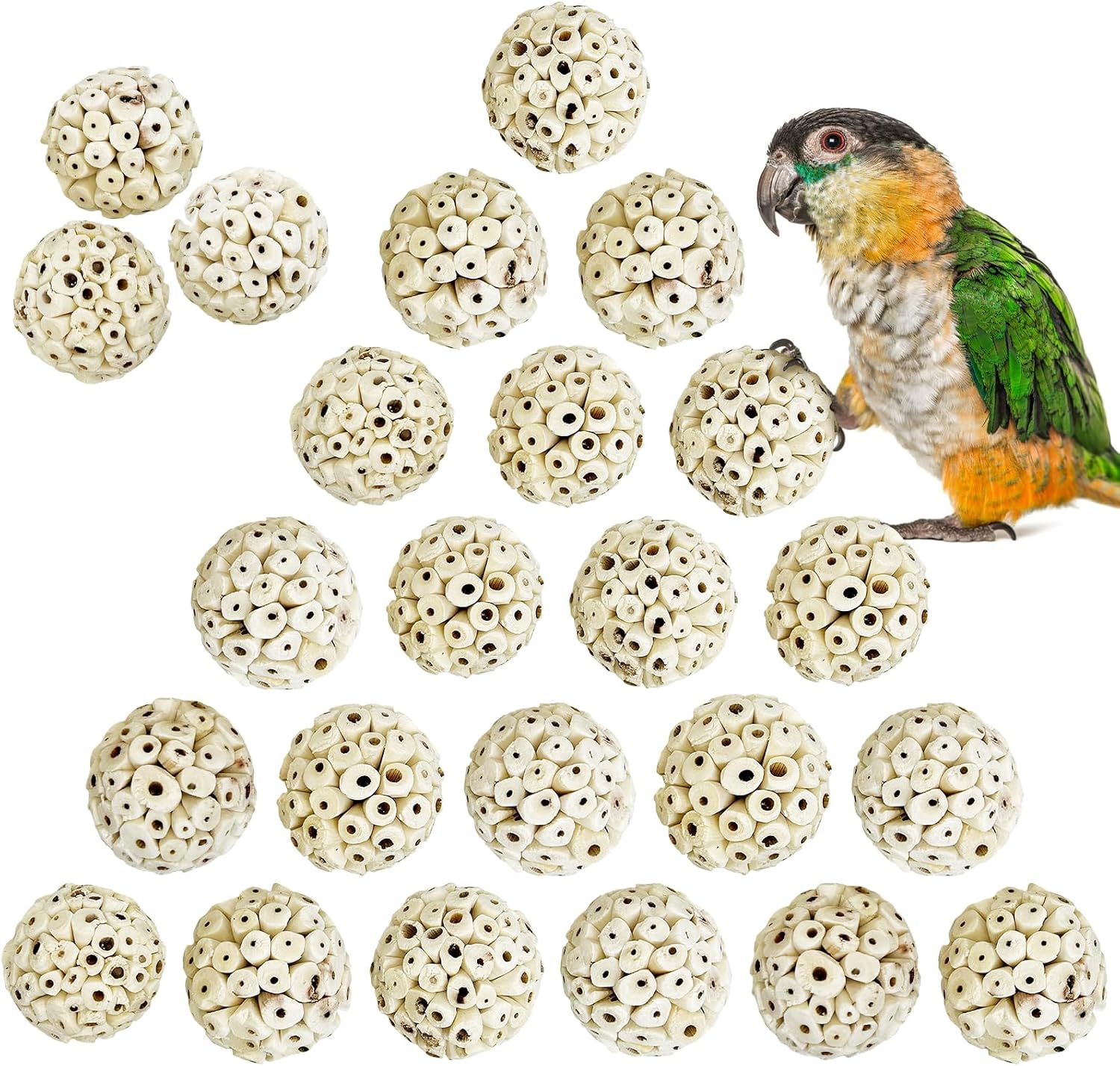 PINVNBY durable yet soft sola root chewing balls for cage entertainment.