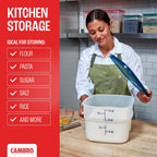 Cambro 12 Quart food container with blue lid side profile