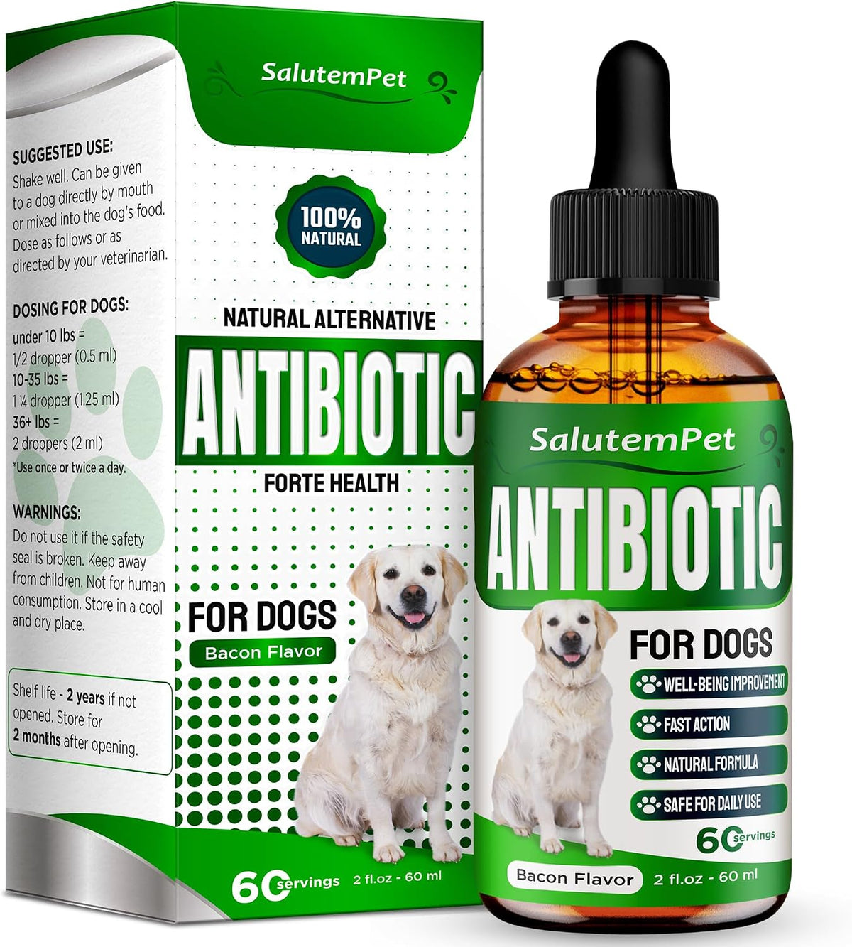 Dog Antibiotics for Infections, Cough, & Itching | Natural Antibiotics for Dogs for All Ages to Promote Wound Healing | Dog UTI Treatment and Tooth Infection Treatment | Chicken Flavor | 2 Oz - Image 9