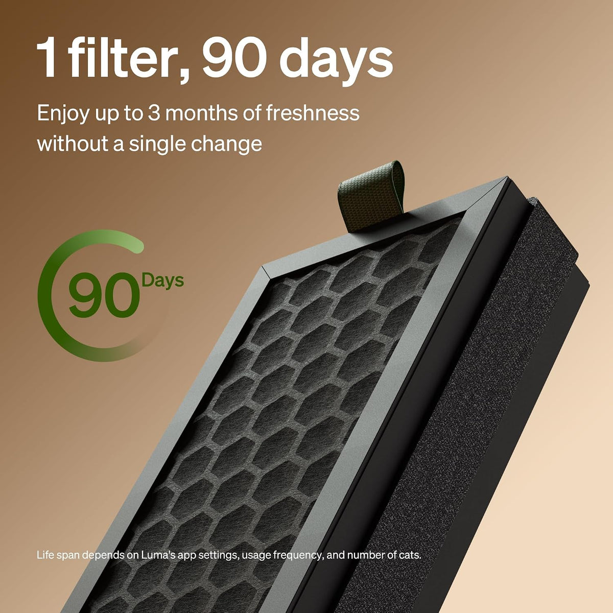 Premium felt textured carbon fabric filter designed for trapping home pet odors.