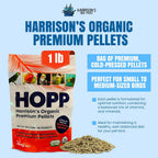 Back label displaying ingredients and feeding guidelines for HOPP