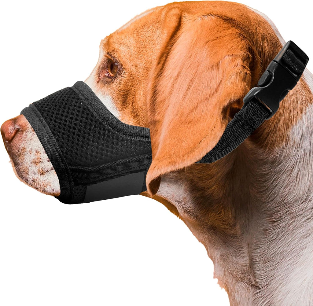 Seyezo soft breathable black dog muzzle front view
