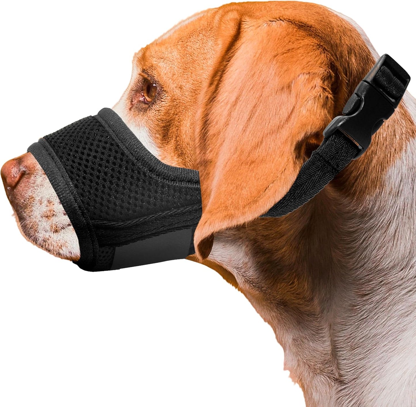 Seyezo soft breathable black dog muzzle front view