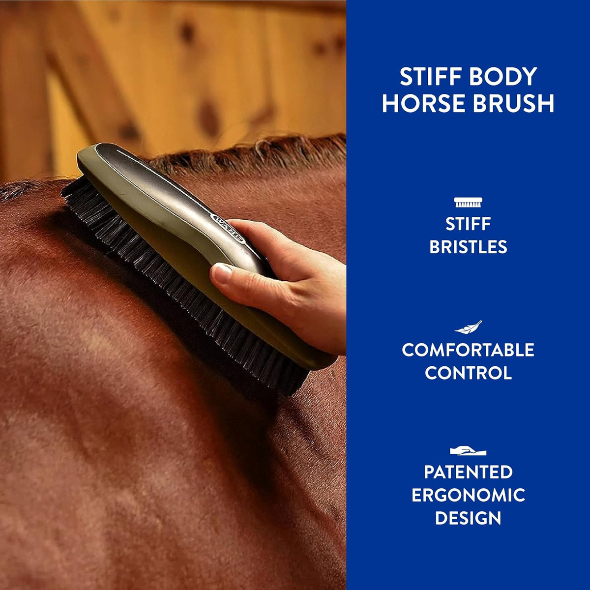 Side angle view of Wahl animal grooming brush Number 858705
