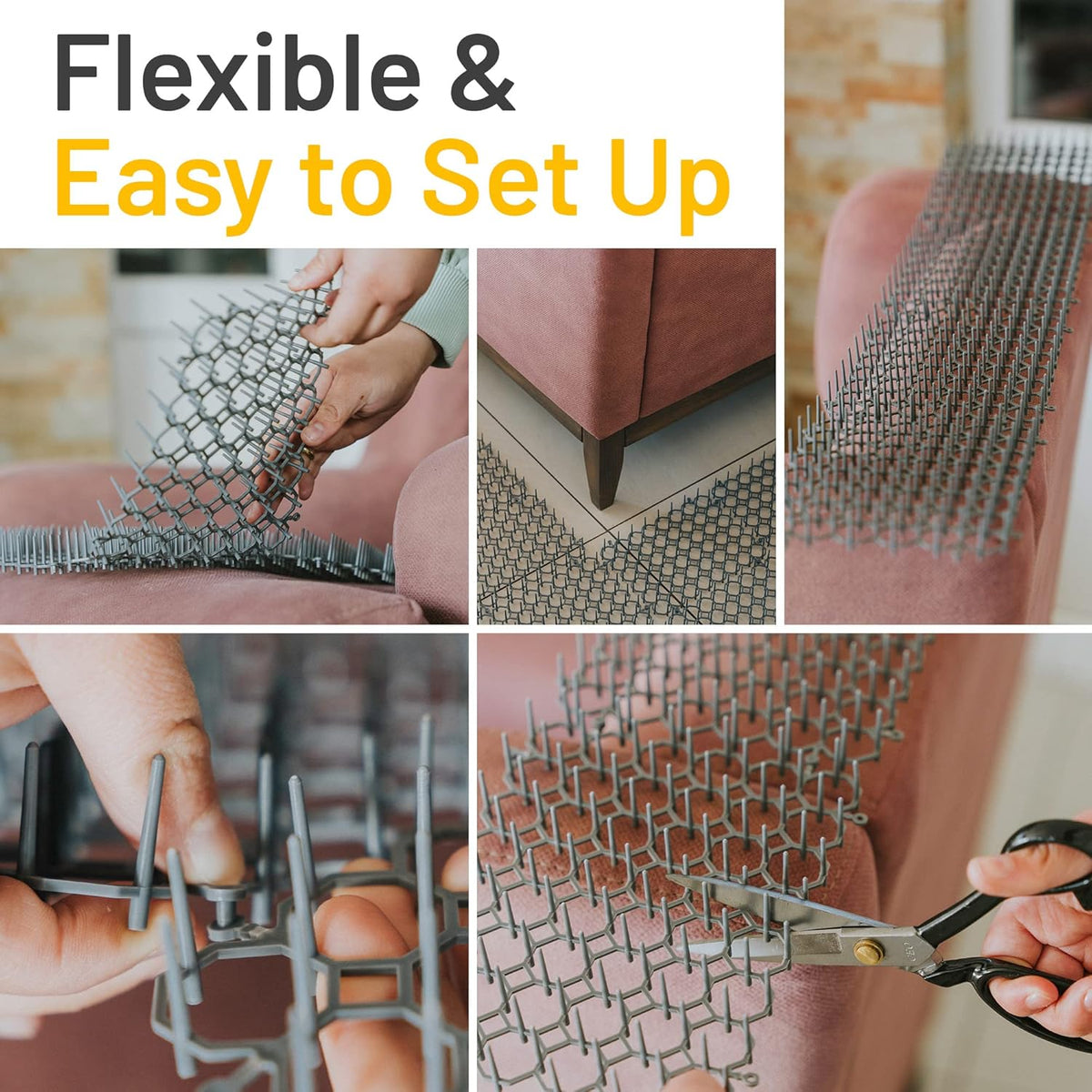 Petfolio scat mat set with included garden staples and zip ties
