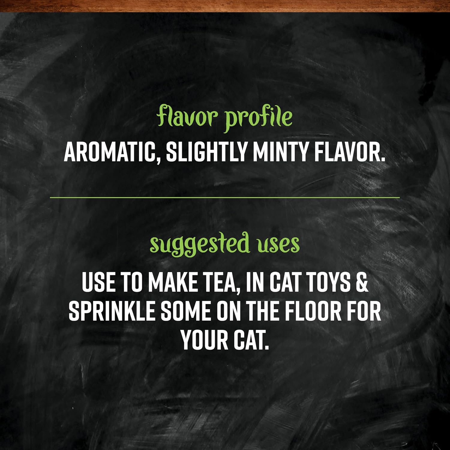 Frontier Co-op Organic Catnip dry herbal blend next to a freshly brewed cup of tea