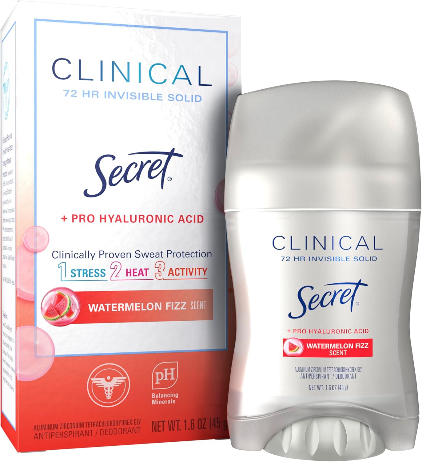 Secret Clinical Strength 100HR Sweat & Odor, Invisible Solid Antiperspirant Deodorant for Women, 3X Stress Protection with Hyaluronic Acid, PH Balancing, Completely Clean Scent, 1.6 oz - Image 12